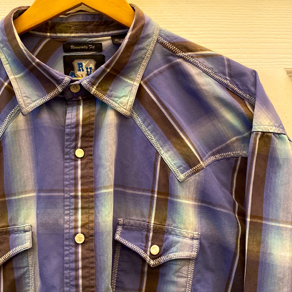 Resistol RU University Fit Pearl Snap Western Shirt XXL 2XL